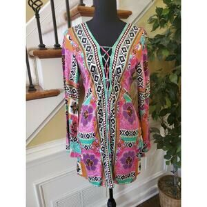 NWT Green Dragon Boho Swim Coverup Dress